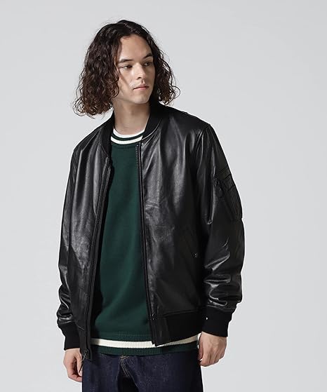 Amazon | [アヴィレックス] ジャケット LEATHER MA-1 / レザー MA-1